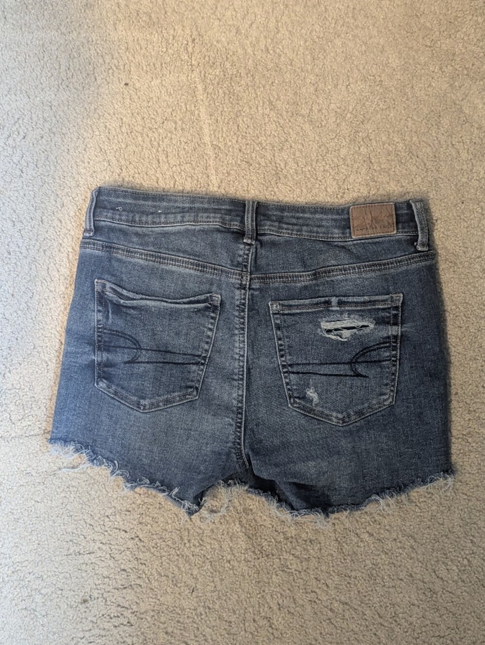 Distressed Midi Next Level Stretch Denim Shorts, 4 - Picture 5 of 7